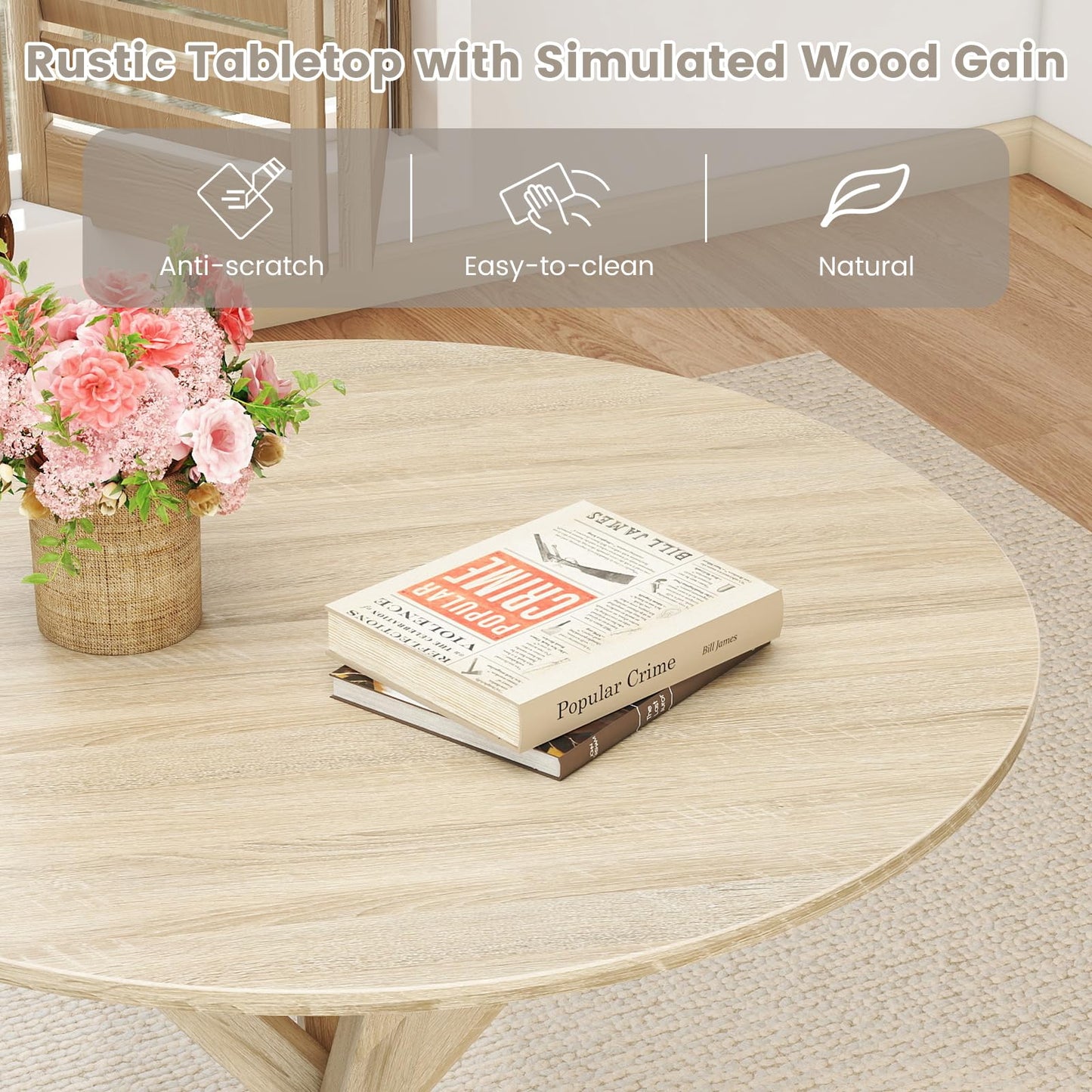 Tangkula 36" Round Dining Table for Home