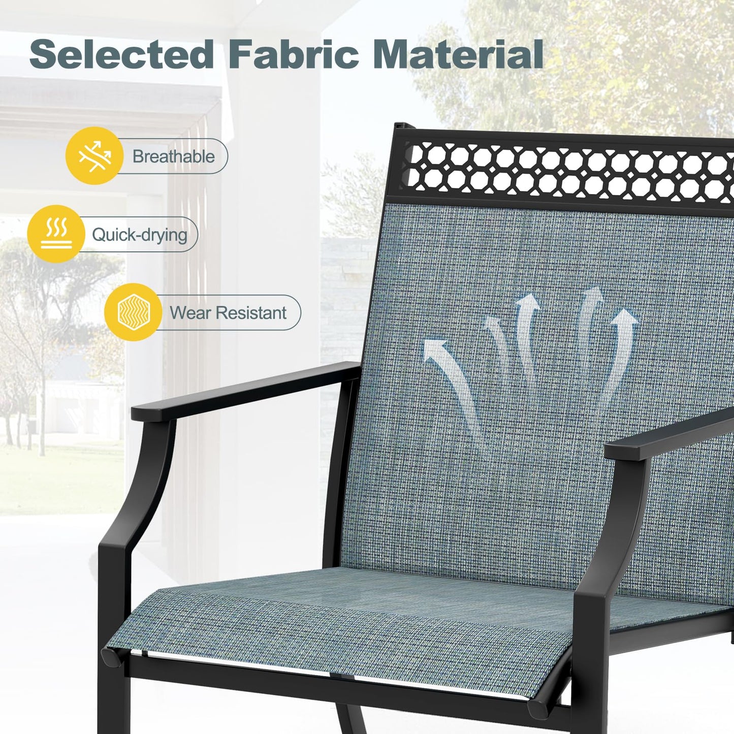 Tangkula Patio Dining Chairs Set of 2/4, All Weather Outdoor Chairs with High Back, Armrests