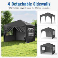 Tangkula 10x10Ft Pop up Canopy with 4 Sidewalls