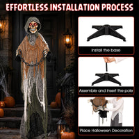 Tangkula 5.7 FT Life-Size Animated Halloween Grim Reaper with Chain