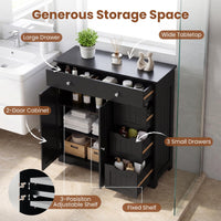 Meuble de salle de bain Tangkula avec tiroirs