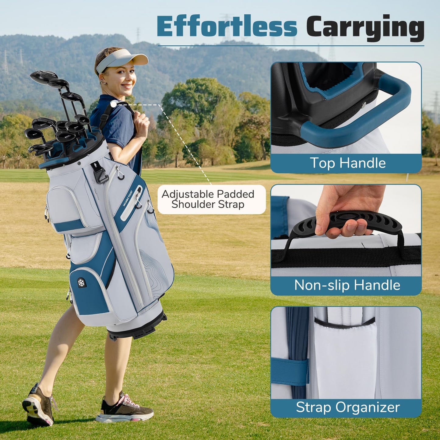 Tangkula Lightweight Golf Club Bag with 11 Pockets