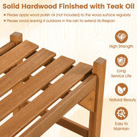 Tangkula 40” Outdoor Backless Bench with Slatted Contoured Seat