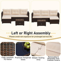 Tangkula 4 Pieces Patio Furniture Set with 32” Fire Pit Table and Propane Tank Cover