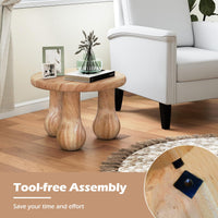 Table d'appoint ronde d'extérieur Tangkula avec plateau épaissi et pieds en colonne