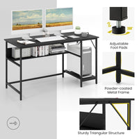Tangkula 55 Inch Computer Desk with Power Outlet & USB Ports