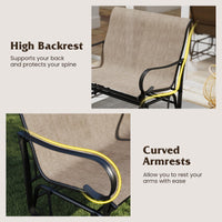 Banc de jardin Tangkula Gilder 2 places en tissu avec dossier haut