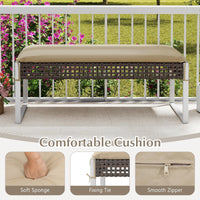 Repose-pieds d'extérieur Tangkulka avec coussin moelleux et cadre en métal