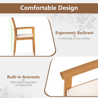 Tangkula Patio Dining Chairs Set w/Removable Padded Cushion