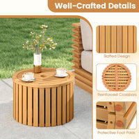 Tangkula 2-in-1 Outdoor Side Table with Storage for Backyard
