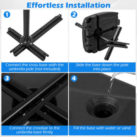 Tangkula 225 Lbs Cantilever Umbrella Base with 2 Wheels