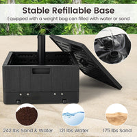 Tangkula 3-in-1 Patio Umbrella Base 175 LBS Moveable Umbrella Stand