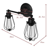Tangkula Wall Sconce Wall Light Fixture Black Matal Industrial Vintage Rustic Retro Style
