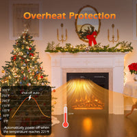 18 Inch Electric Fireplace, 5100 BTU Freestanding Electric Fireplace Heater - Tangkula