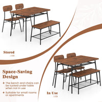 Tangkula Dining Table Set for 4 Square Kitchen Table & Chair Set