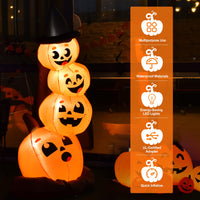 7 Ft Halloween Inflatable Stacked Pumpkins with Build-in LED Lights & Blower