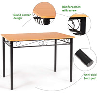 Tangkula 5 Piece Dining Table Set Vintage Wood Top Padded Seat Dining Table and Chairs Set