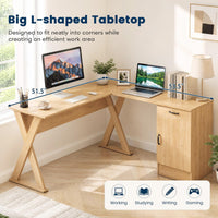 Tangkula L-Shaped Computer Desk Home Office Workstation