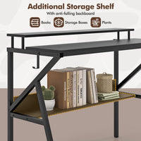 Tangkula 2 Tier Computer Desk w/Monitor Stand