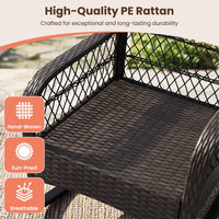 Tangkula Outdoor Wicker Rocking Chair w/Soft Cushions