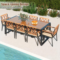 Tangkula 9 Pieces Patio Dining Set（Natural & Black）