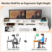 48" White Desk with Storage Bookshelf - Tangkula