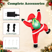 Tangkula 5.9 FT Christmas Inflatable Outdoor Climbing Santa Decoration