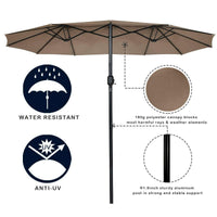 TANGKULA 15 Ft Patio Umbrella Double-Sided Steel
