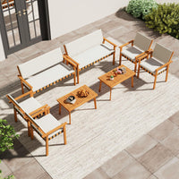 Ensemble de meubles de patio en bois Tangkula 4 pièces pour le jardin