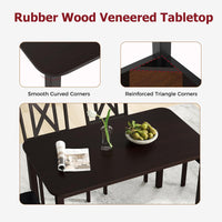 Tangkula 47" Dining Table Set for 4 Farmhouse Solid Wood Dinette Set