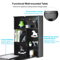 Tangkula Wall Mounted Desk, Floating Desk with Chalkboard