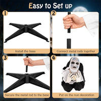 Tangkula 5.3 FT Animated Halloween Standing Nun Holding Candle Decoration