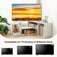 Tangkula 2 Pieces L Shaped TV Stand for Living Room