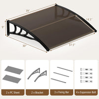 Tangkula 30" x 39" Window Awning for Sunlight Rain Snow Protection