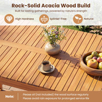 Tangkula 3 Pieces Patio Wooden Dining Set