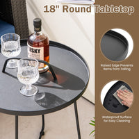Tangkula Table d'appoint d'extérieur avec poignée pour l'extérieur