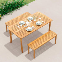 Tangkula 63 inch Outdoor Dining Table with Umbrella Hole