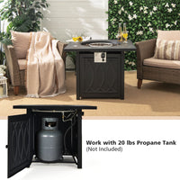 Tangkula 32 Inches Gas Fire Pit Table, 50,000 BTU Square Propane Firepit (Black)