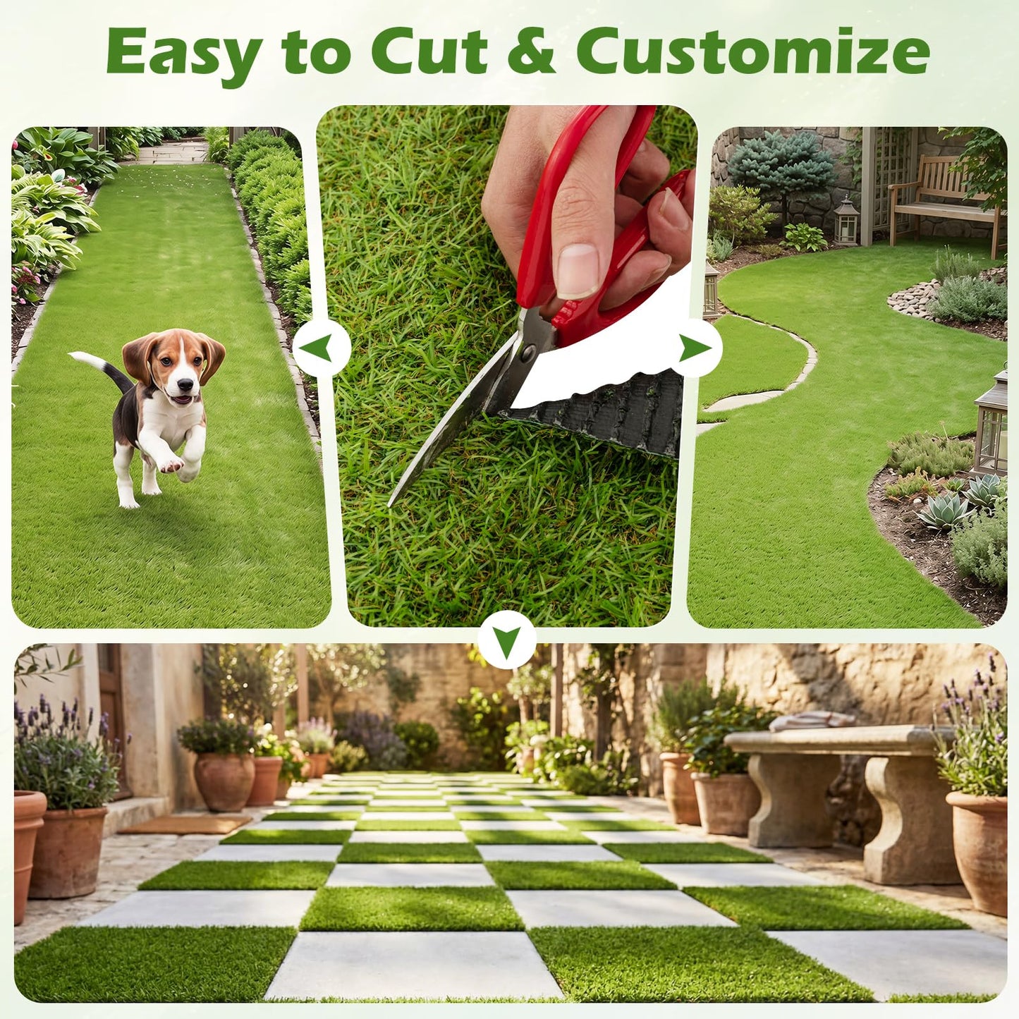 Tangkula 15 FT x 7 FT Artificial Turf Rug with 0.75" Pile Height