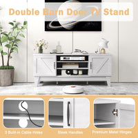 Tangkula Farmhouse Wood TV Stand for TVs Up to 65”