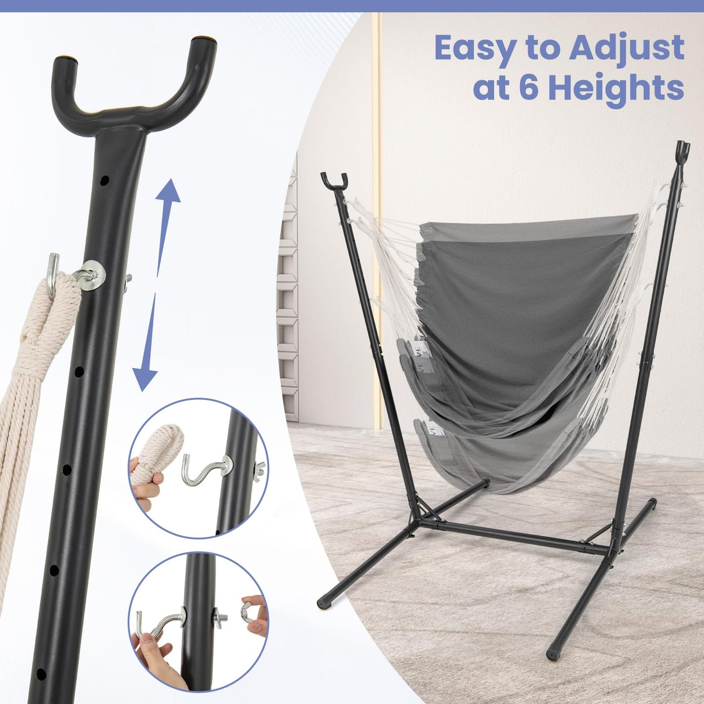 Tangkula Adjustable Hammock Chair with Stand