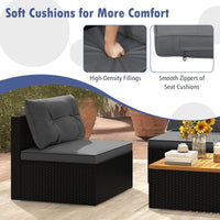 Tangkula 5 Pieces Wicker Patio Furniture Set