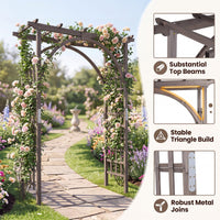 Tangkula 85" Wood Garden Arch Trellis for Backyard Lawn Patio Garden Entrance