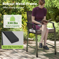 Tangkula Patio Bar Stools（w/Armrest）