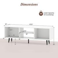 Tangkula White TV Stand for 55-Inch TV 47.5” TV Console Cabinet