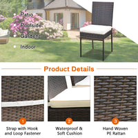 Tangkula 5 Piece Patio Wicker Dining Set for Balcony Patio Garden Poolside