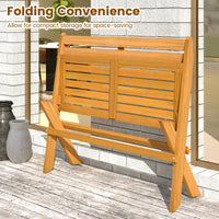 Banc extérieur pliable en bois d'acacia Tangkula, capacité 360 kg