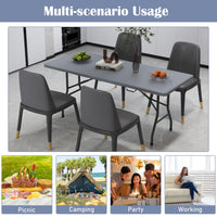 Tangkula 6 FT Folding Table Indoor Outdoor Foldable Plastic Table with HDPE Tabletop