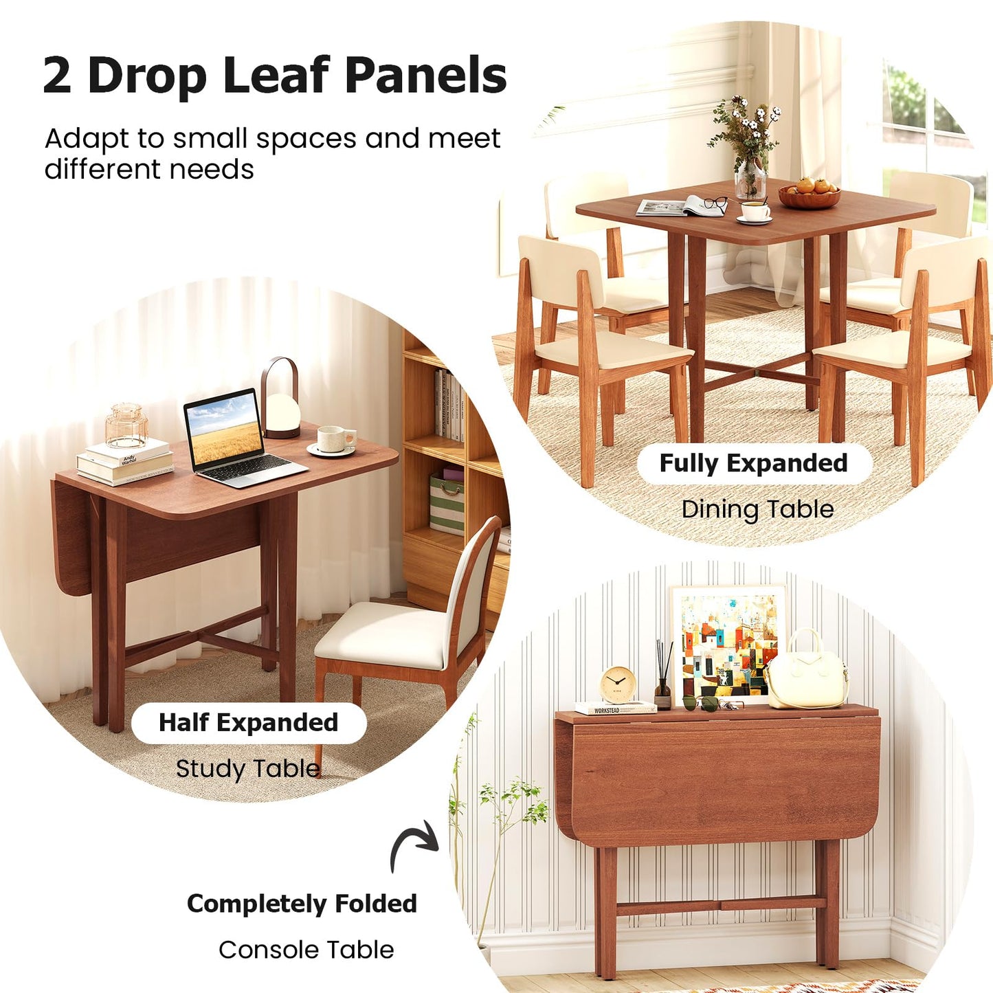 Tangkula 36" Foldable Square Dining Table