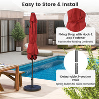 Tangkula Heavy Duty Outdoor Umbrella with Push Button Tilt